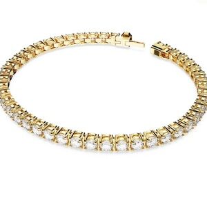 *NEW W/OUT TAGS* Swarovski Elegant Gold Tennis Bracelet Sz Small